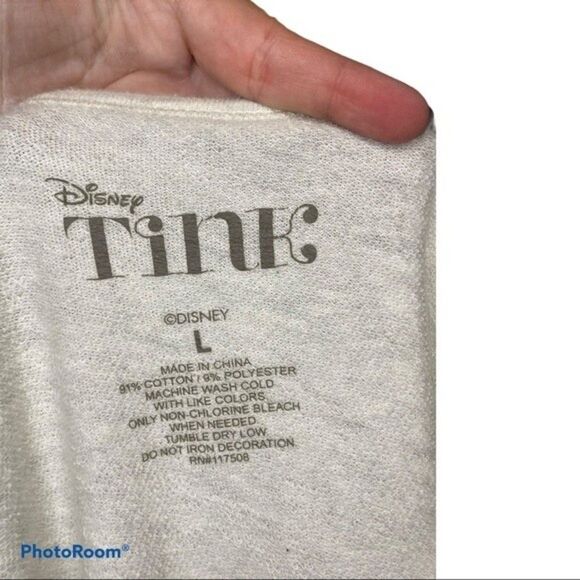 Disney Tink Graphic Long Sleeve Sweater Crop Top Size Large - Picture 3 of 3